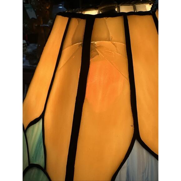 Vintage Tulip Heyco 31194 Glass Single Light Ascent Table Lamp Tiffany Style - Picture 3 of 12